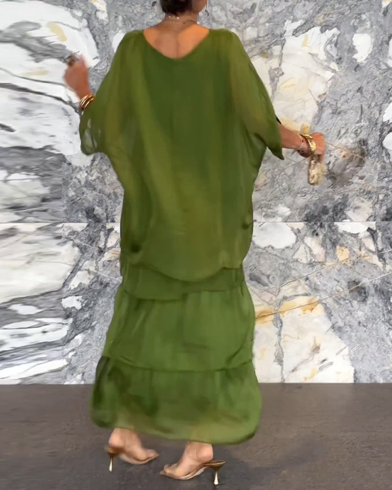 Dorota | Boho Maxi Šaty s Vrstveným Efektem