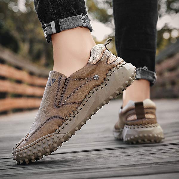 PÁNSKÉ RETRO KOŽENÉ BOTY S PŘEZKOU 72615625