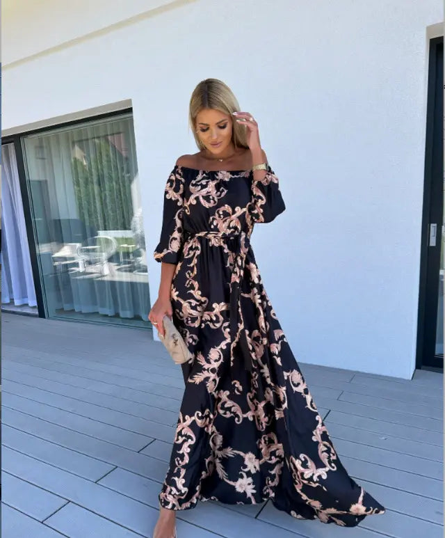 Karolina | Coastal Bloom Maxi Šaty