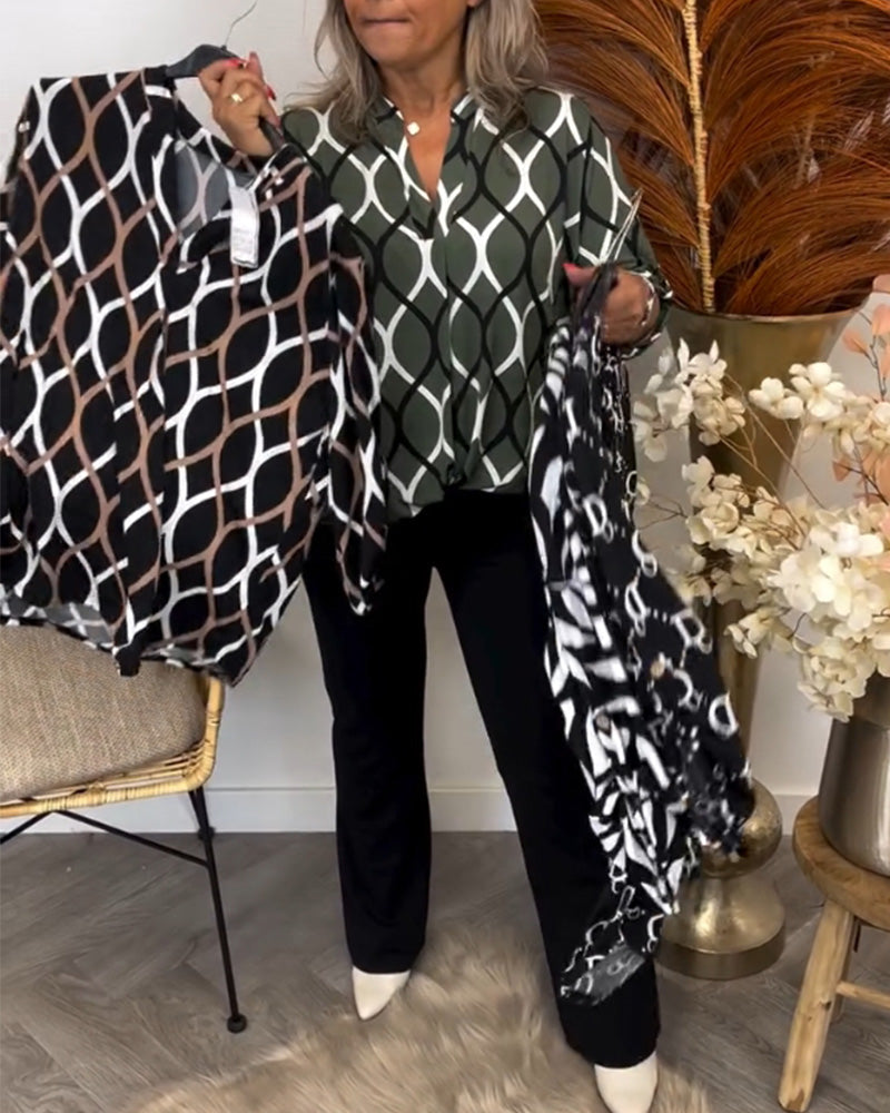 Martyna | Halenka s dlouhým rukávem a elegantním vzorem