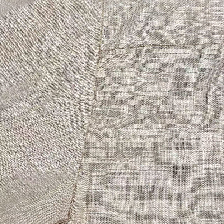 Pánská Volná Košile s Lněným Vyšíváním a Dlouhým Rukávem 13095416M