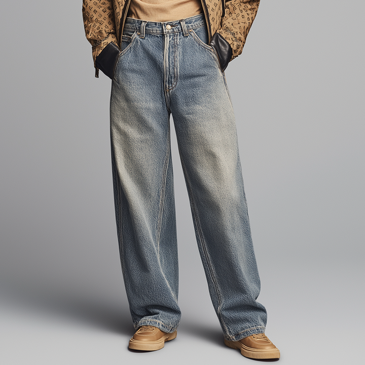 Pánské Vintage Prané Džíny Rovné MTA2935H2P