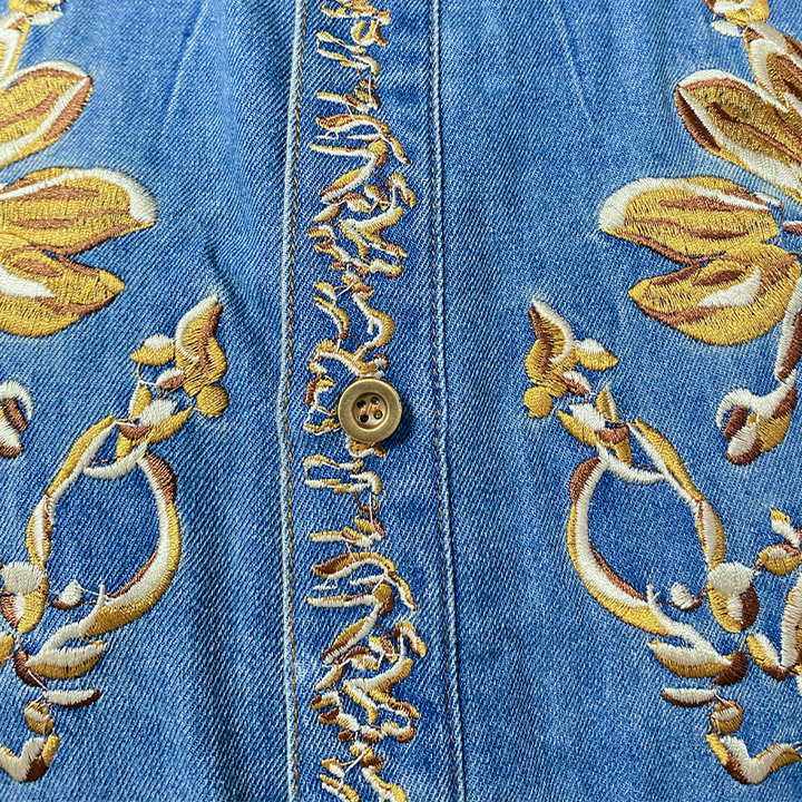 【24-hodinové odesílání】Pánská letní móda casual klasický styl western Tencel džíny vyšívaný overal MTA1244D2K