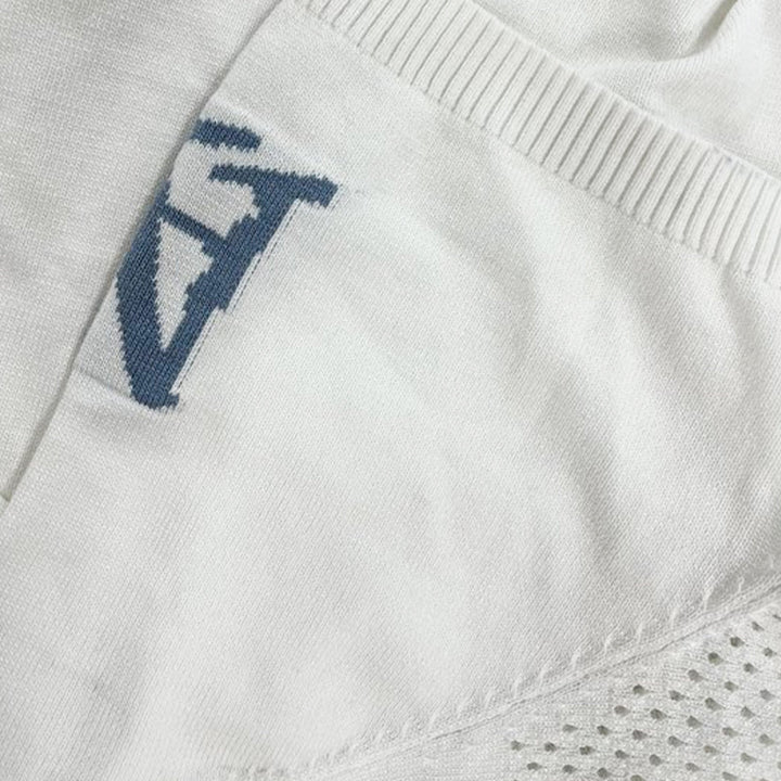 【24-hodinové odesílání】Pánský svetr T-shirt s krátkým rukávem z pleteniny se sportovním potiskem MTA1856C1X