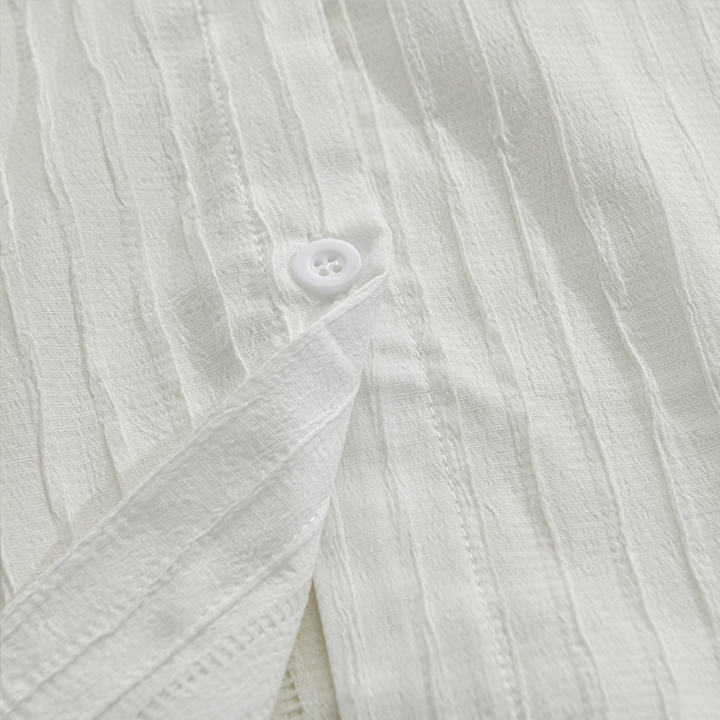 Pánská košile s dlouhým rukávem v jednobarevném provedení a pruhy 94598700Z