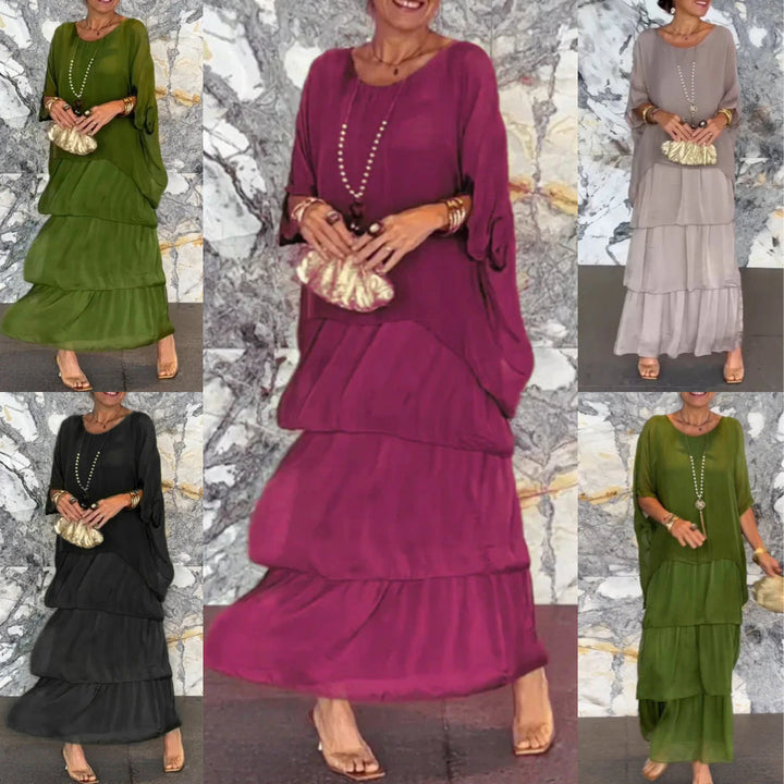 Dorota | Boho Maxi Šaty s Vrstveným Efektem