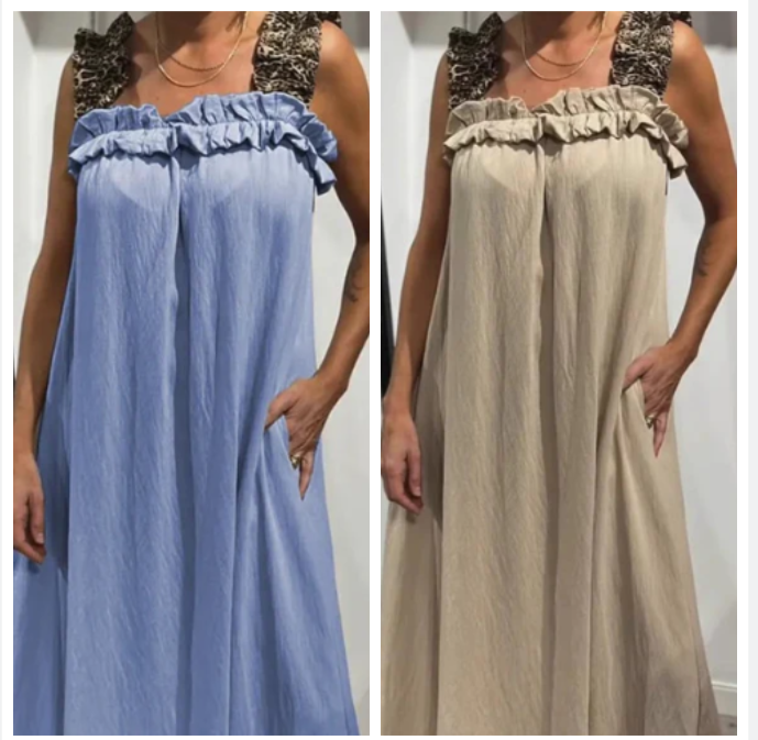 Klara | Lehká Maxi Šaty na Ramínkách s Kapsami