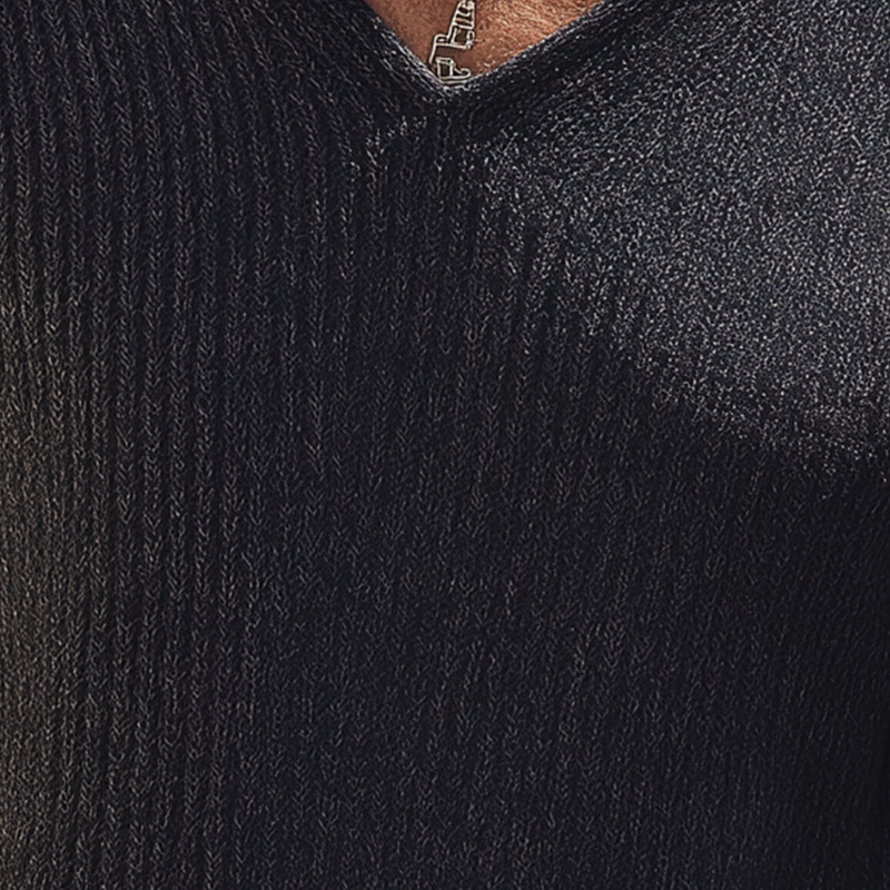 Pánský vintage svetr s hrubým zakončením v melírované barvě MTA1367H6P