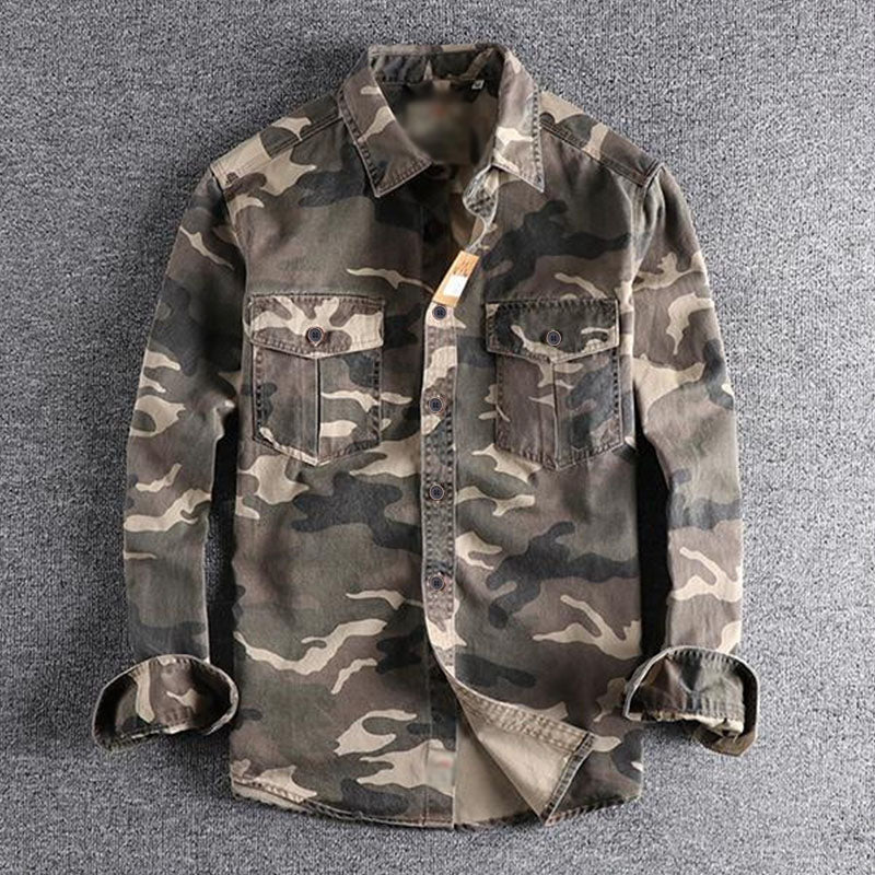 MUŽSKÁ KARGO KOŠILE CAMO V PRANÍ 88116439M