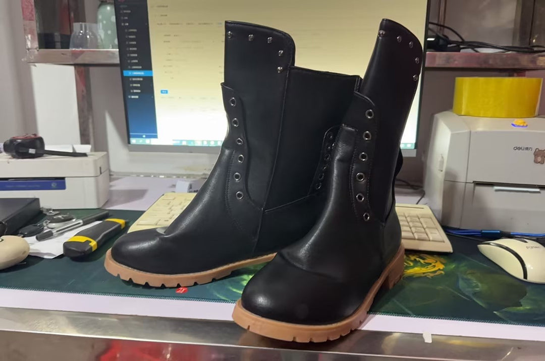 Mira - Polokozačky Vintage z Kůže pro Ženy