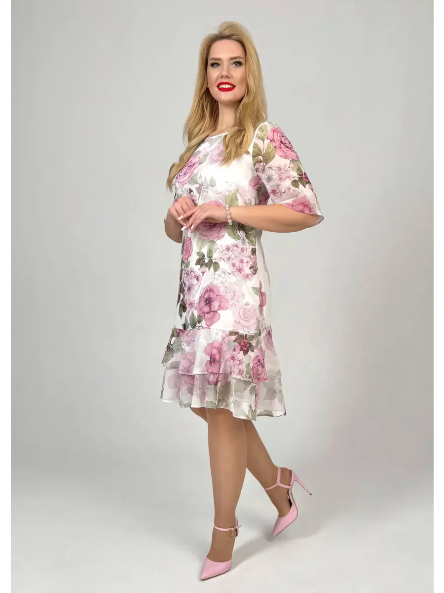 Samanta | Letní volná šaty s kulatým výstřihem a krátkým rukávem