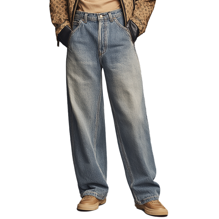 Pánské Vintage Prané Džíny Rovné MTA2935H2P