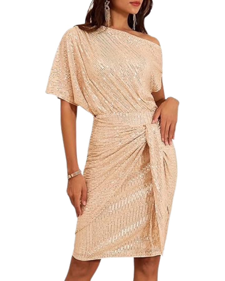 Klaudia | Šaty na Jedno Rameno s Flitry na Párty