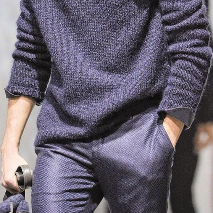 Pánský svetr s dlouhým rukávem a knoflíky v jednobarevném provedení 21588765Z