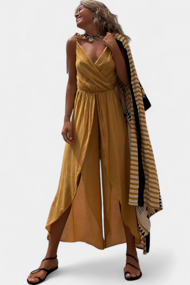 Anna | Bavlněný overal s bočními rozparky