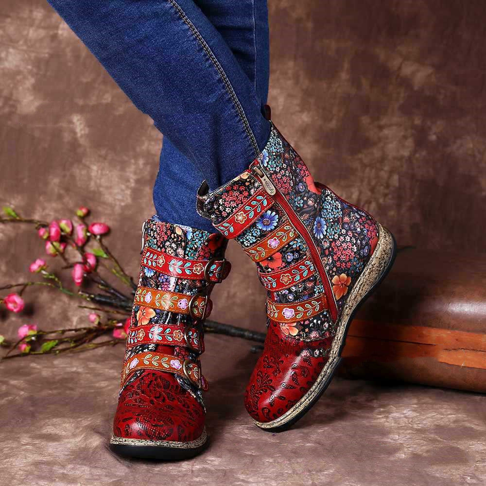 Lia - Kožené kotníkové boty pro ženy s unikátními detaily