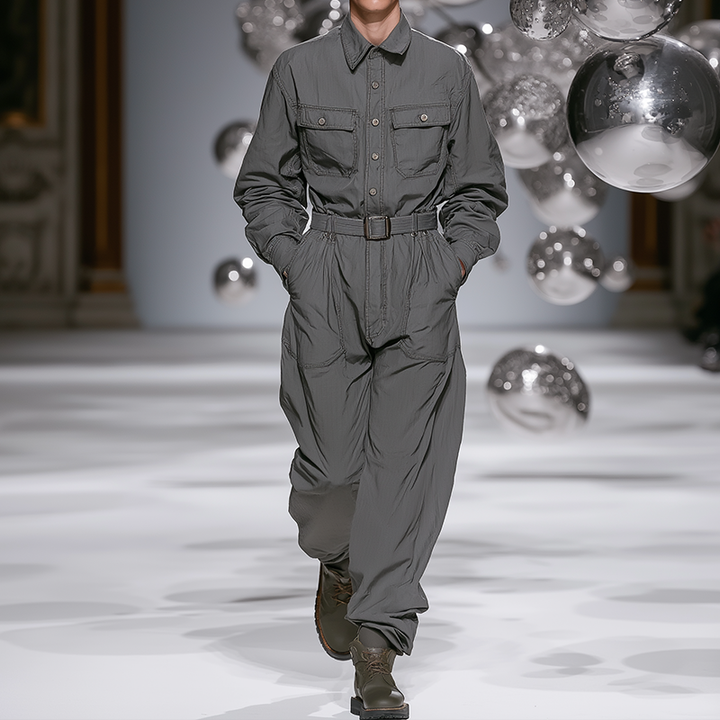 Pánský Retro Casual Bavlněný Volný Pracovní Kombinéza MTA0466H1TO