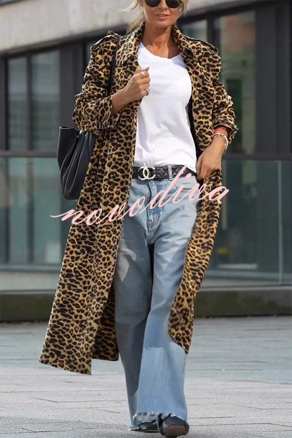 Nuovadiva - Velurový Kabát s Leopardím Vzorem