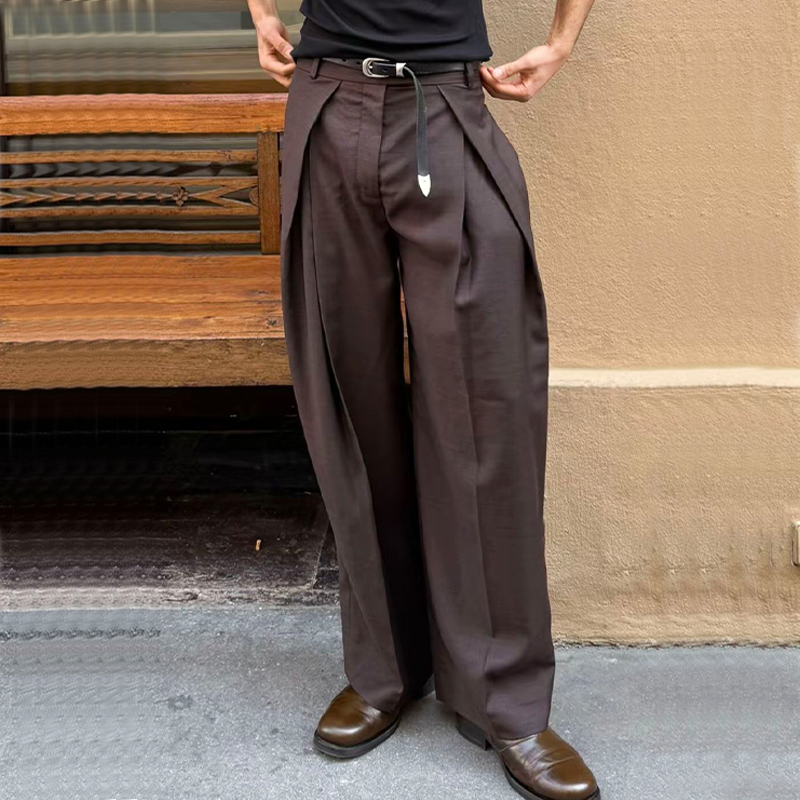 Pánské Bavlněné Kalhoty 3D s Faldy MTA0517H2U