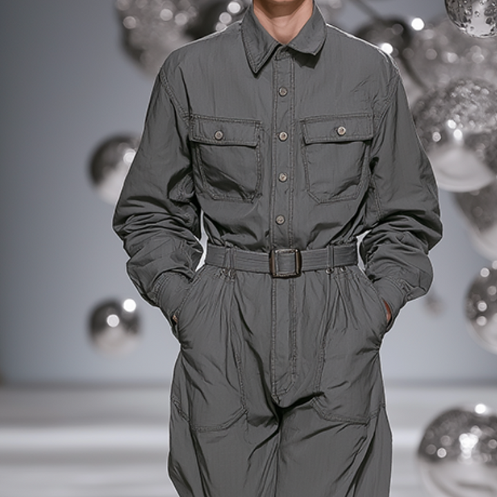 Pánský Retro Casual Bavlněný Volný Pracovní Kombinéza MTA0466H1TO