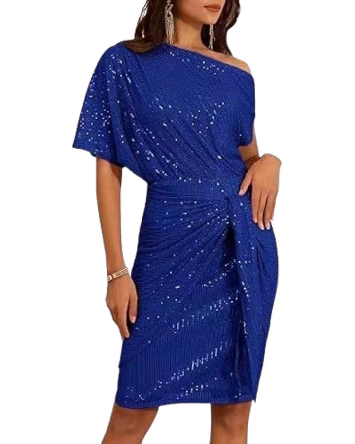 Klaudia | Šaty na Jedno Rameno s Flitry na Párty