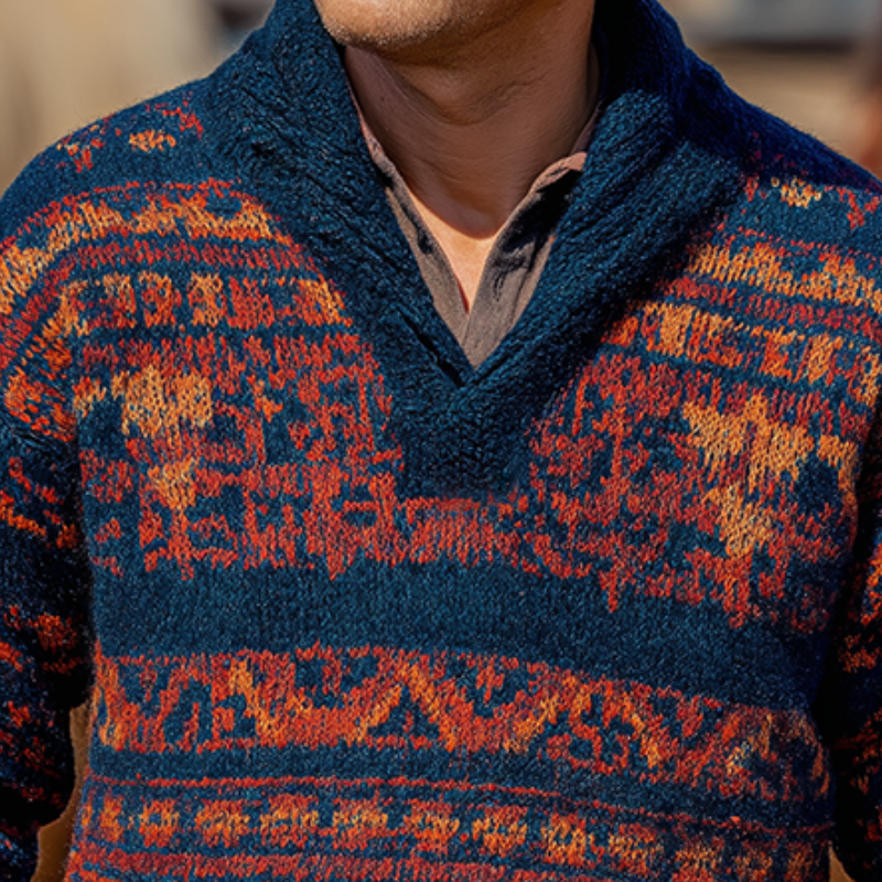 Pánský Vintage Casual Western Ranch Svetr MTA1544H6TO