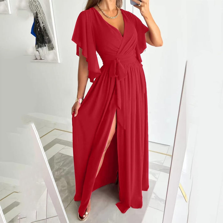 Daria | Dámská šaty s volánkovými rukávy ve tvaru motýla