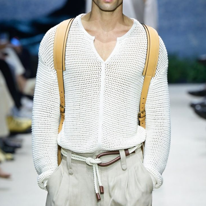 Pánský svetr T-shirt s výstřihem do V v jednobarevném provedení na jaro a podzim MTA0636H5U