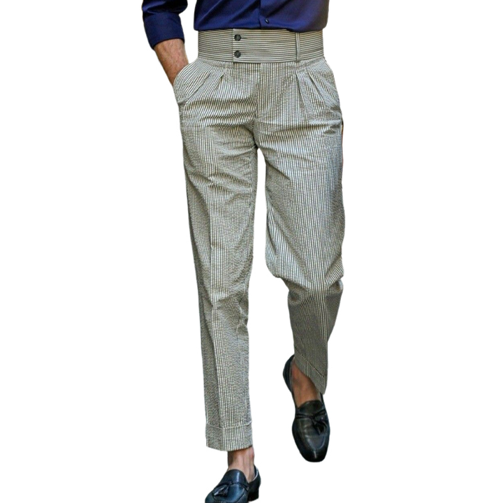 Pánské Letní Klasické Kalhoty s Pásky MTA1642F4U