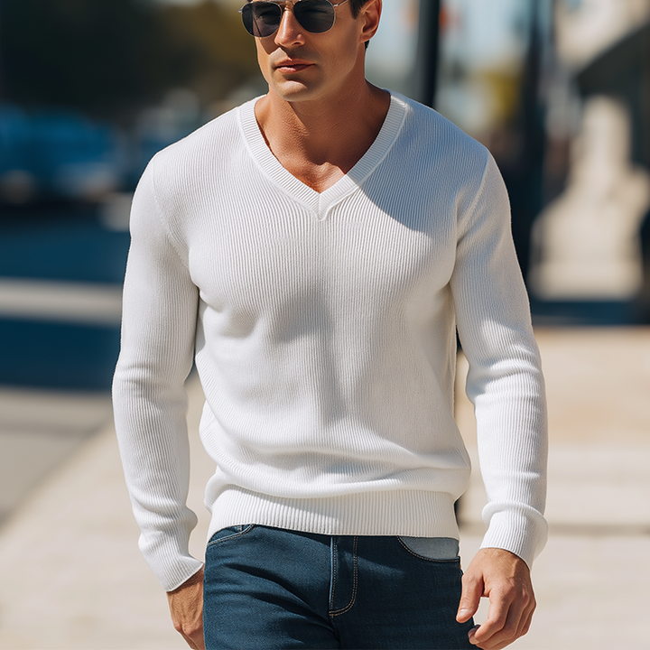 Pánský Jednoduchý Pletený Svetr v Jednobarevné Variantě MTA1158H7P