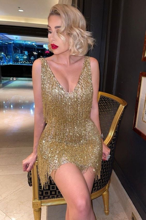 Dominika | Mini šaty s třásněmi Glitz & Groove