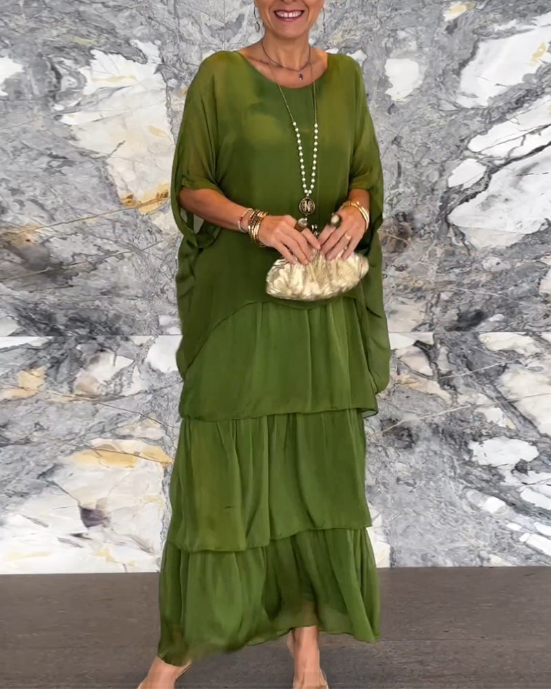 Dorota | Boho Maxi Šaty s Vrstveným Efektem