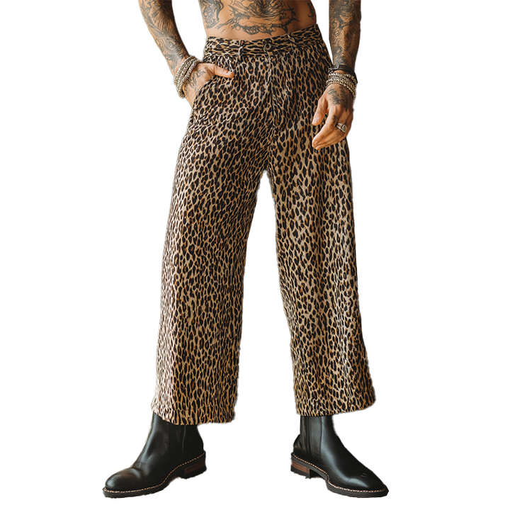 Pánské Casual Kalhoty s Leopardím Vzorem z Bavlny MTA1529H9P
