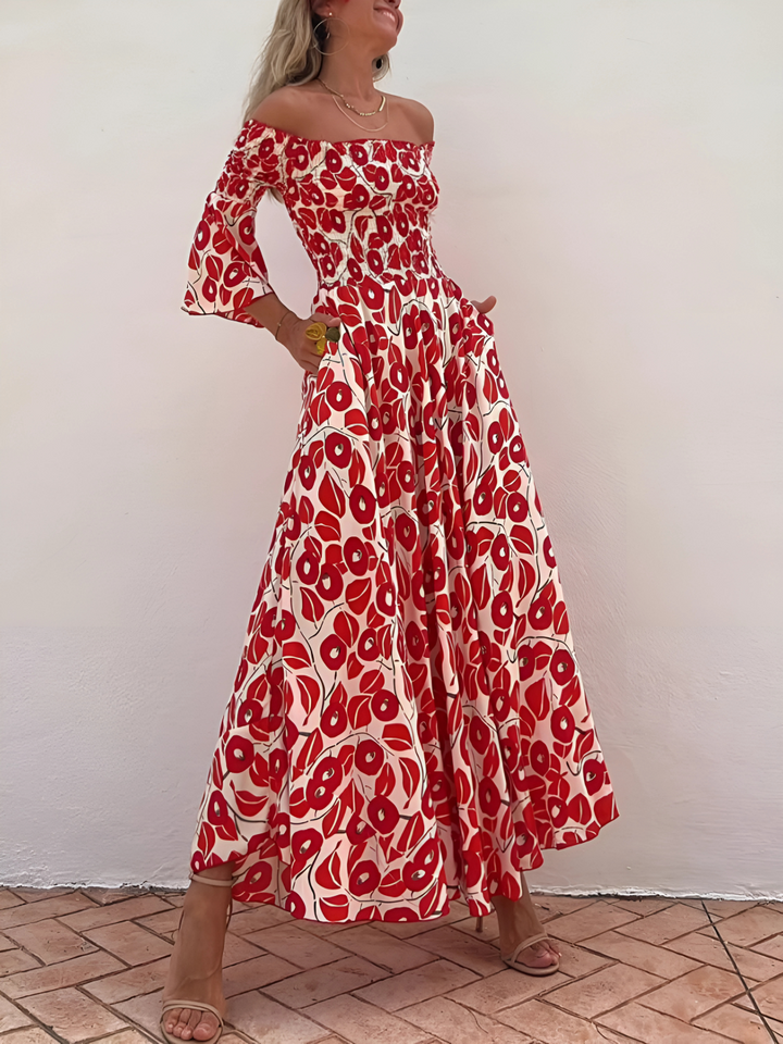 Alina | Maxi šaty s odhalenými rameny a bohémským kouzlem