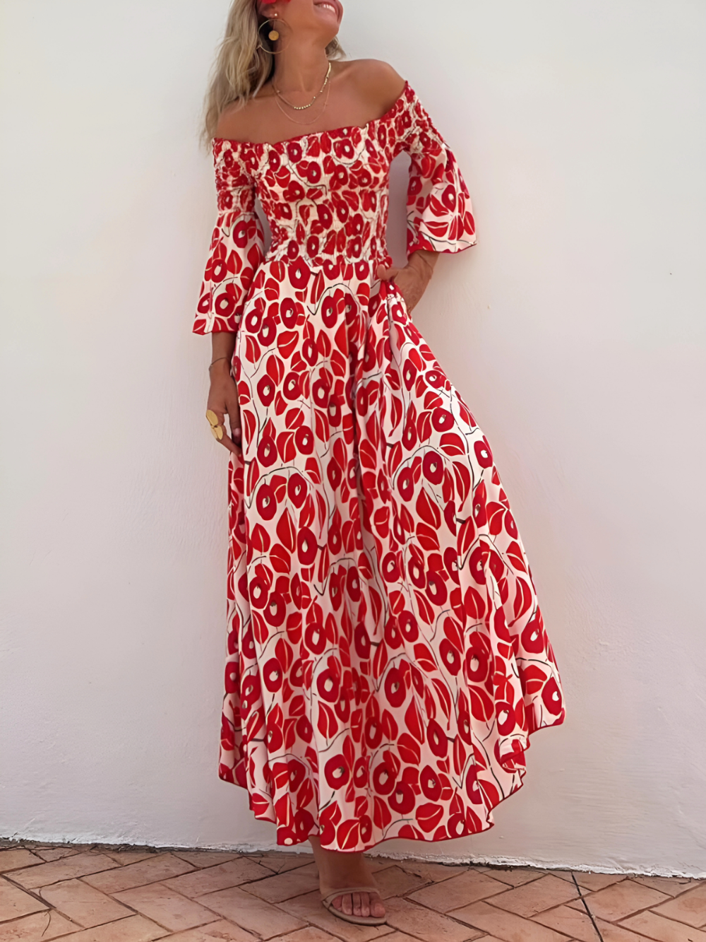 Alina | Maxi šaty s odhalenými rameny a bohémským kouzlem