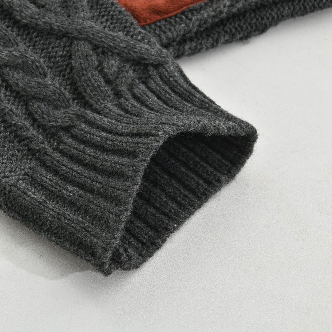 Pánský vintage pletený svetr s vysokým límcem 63163731X