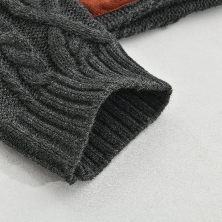 Pánský vintage pletený svetr s vysokým límcem 63163731X