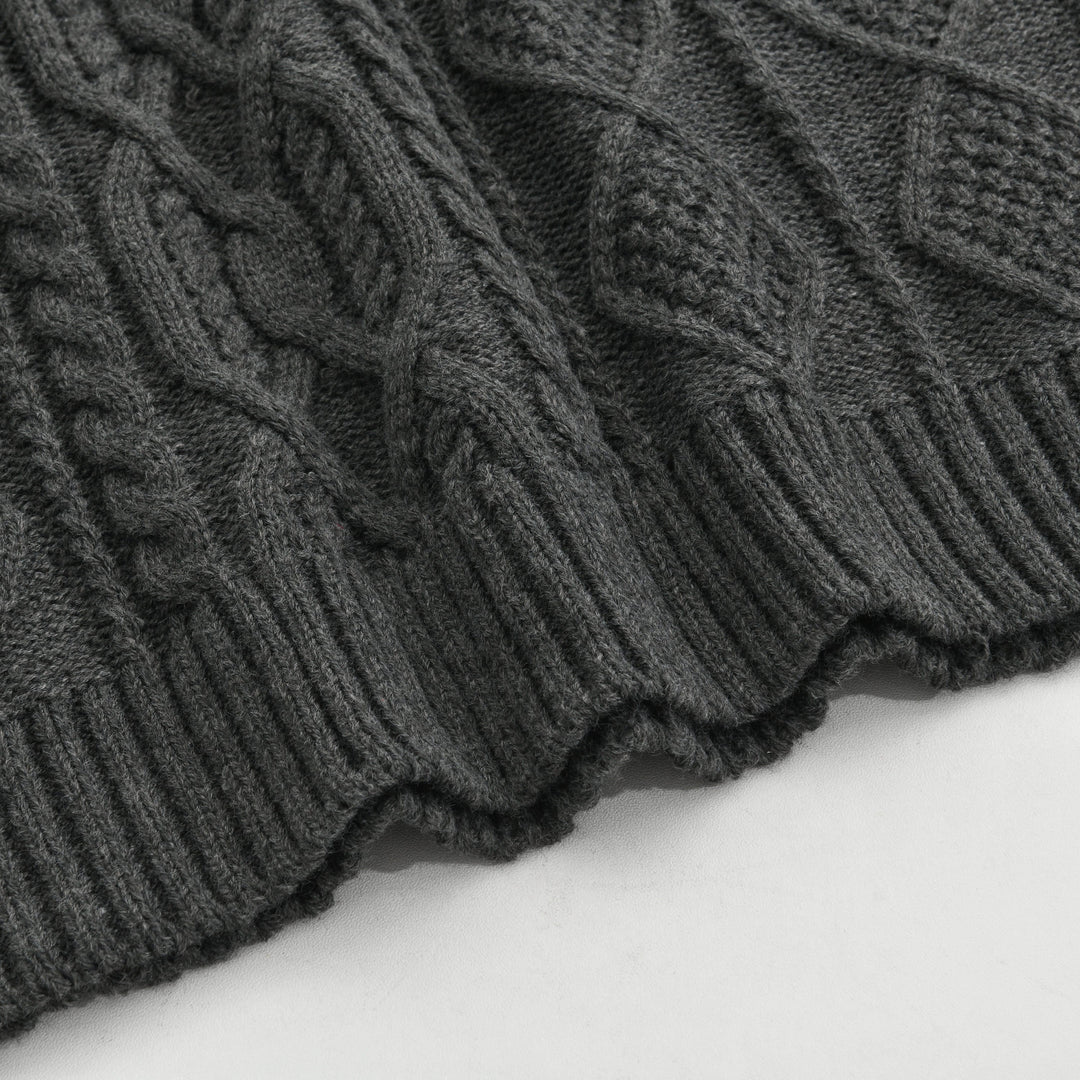 Pánský vintage pletený svetr s vysokým límcem 63163731X