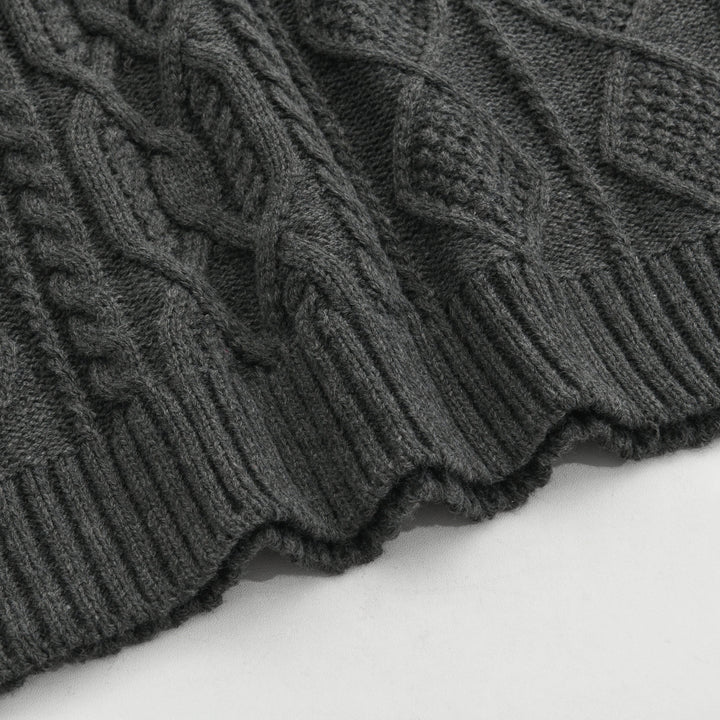 Pánský vintage pletený svetr s vysokým límcem 63163731X