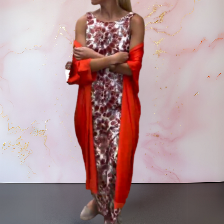 Božena | Elegantní Dlouhá Šaty s Přizpůsobeným Kardiganem