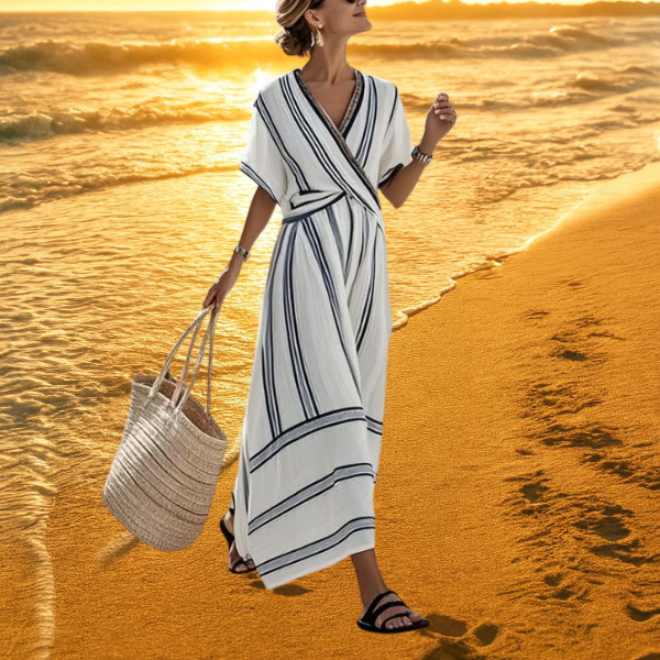 Arlena – Elegantní Šaty s Křížovým Výstřihem