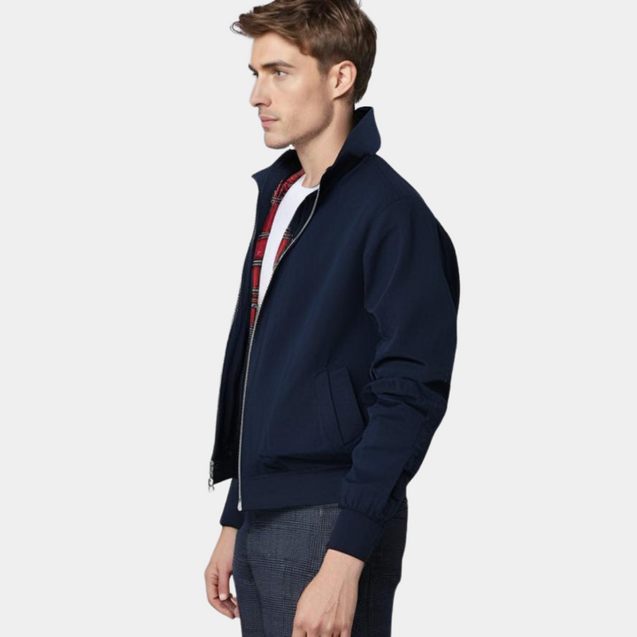 ADELMO | Klasická Bunda s Károvanou Podšívkou