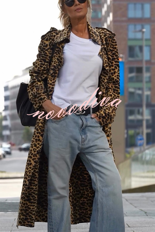 Nuovadiva - Velurový Kabát s Leopardím Vzorem