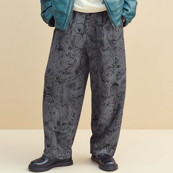 Pánské Casual Kalhoty s Potiskem z Měkké Bavlny MTA2944H1P