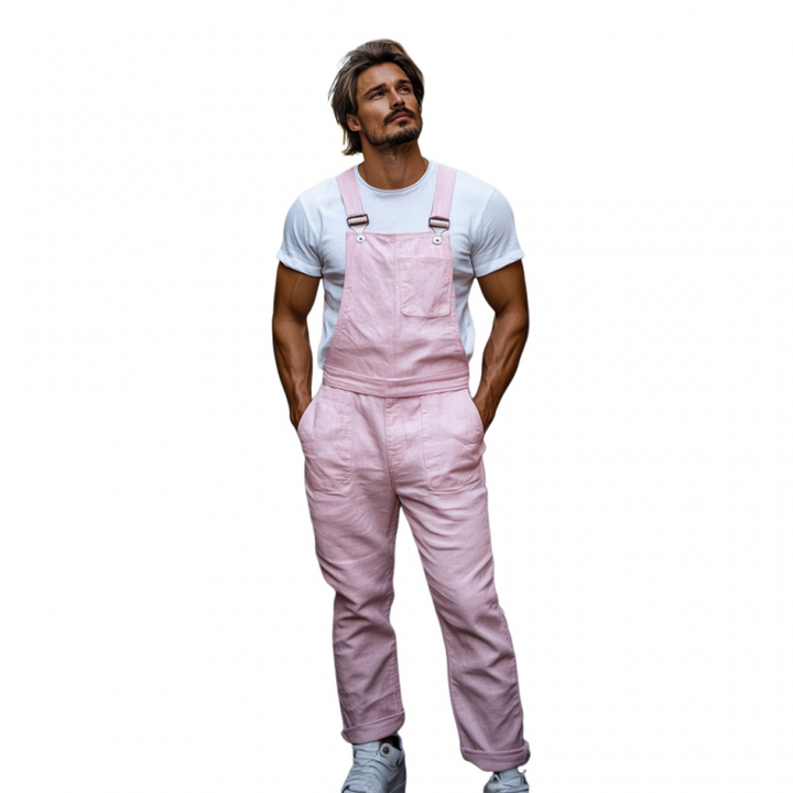 Pánský Casual Prodyšný Len Jednobarevný Kombinéza s Mnoha Kapsami MTA2716E8M
