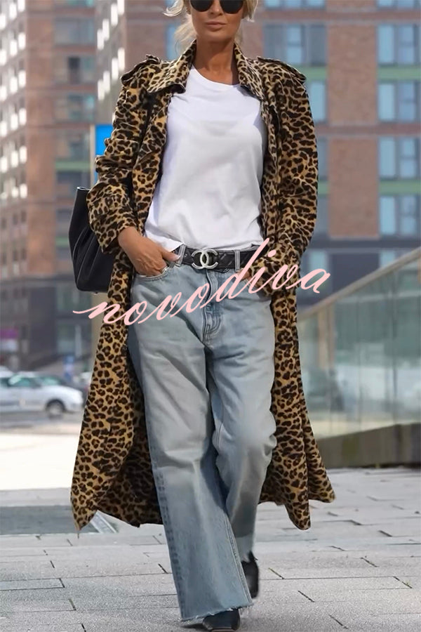 Nuovadiva - Velurový Kabát s Leopardím Vzorem