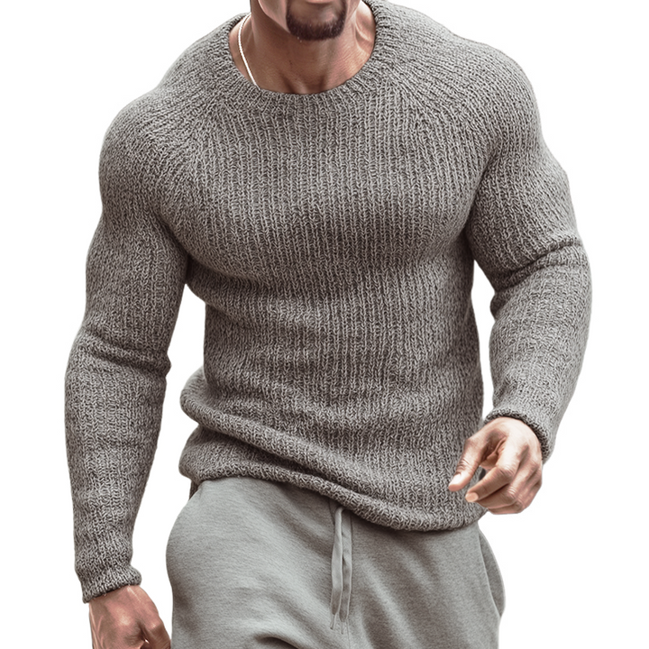 Pánský Retro Casual Street Slim Svetr s Kulatým Výstřihem MTA2119H5TO