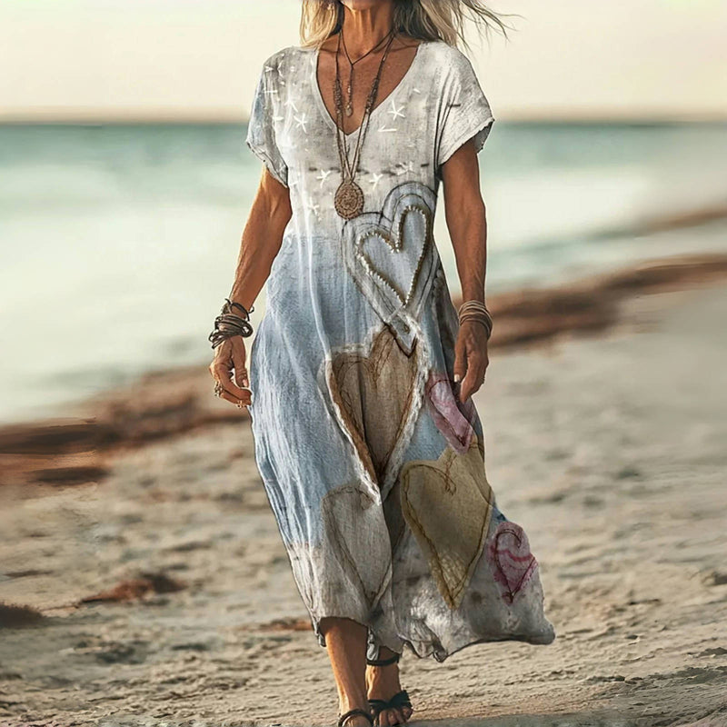 Nadia | Vintage šaty s potiskem srdce