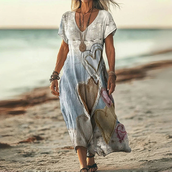 Nadia | Vintage šaty s potiskem srdce