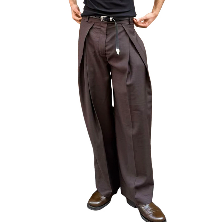 Pánské Bavlněné Kalhoty 3D s Faldy MTA0517H2U